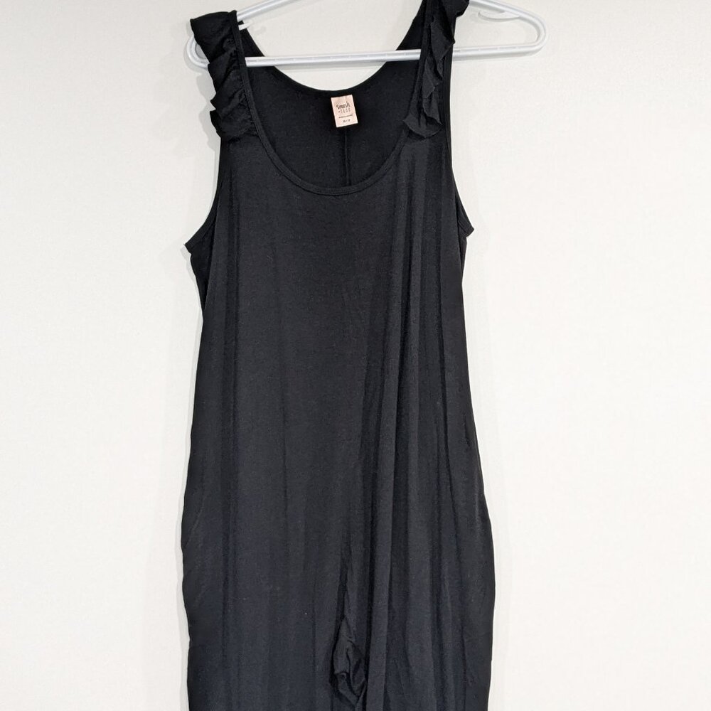 Smash + Tess Ruffle Sleeveless Romper Black Size XS